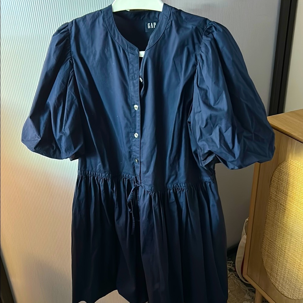 GAP Dark Blue Puff Sleeve Dress